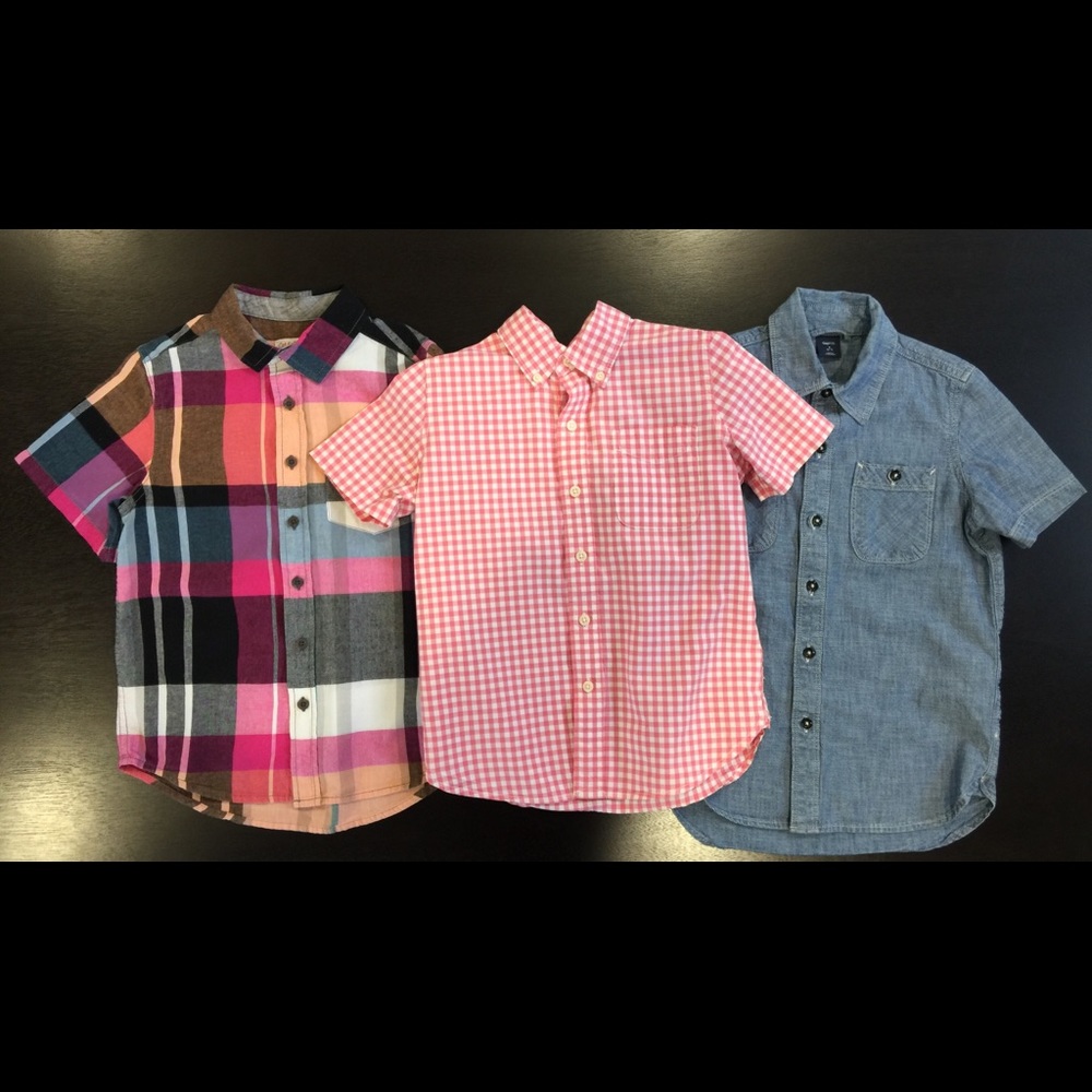 three short sleeve button downs. Sz 6/7